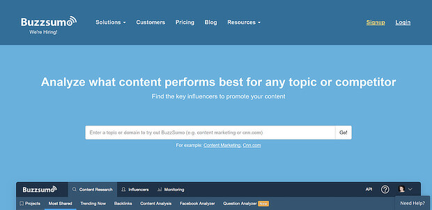 11 business growth tools - buzzsumo - OptinMonster buzzsumo content marketing tool