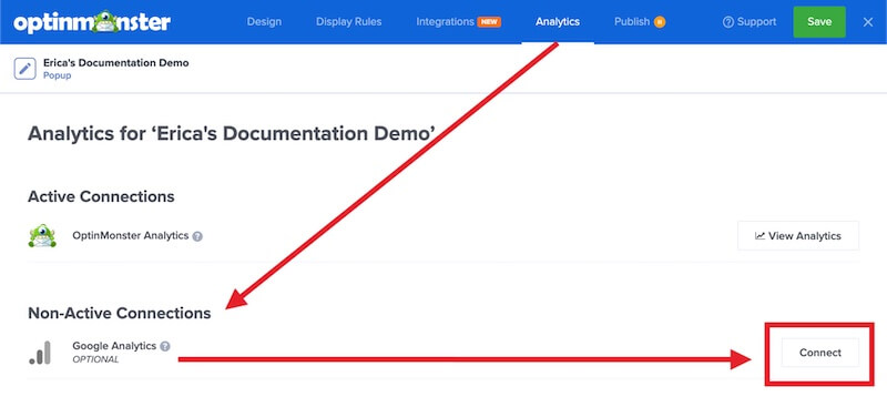 Connect Google Analytics. - OptinMonster Connect Google Analytics.