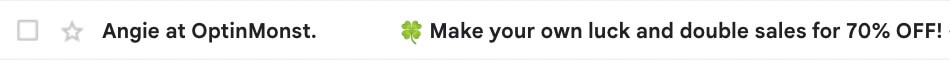Email Subject line Example - OptinMonster Email Subject line Example from Gmail