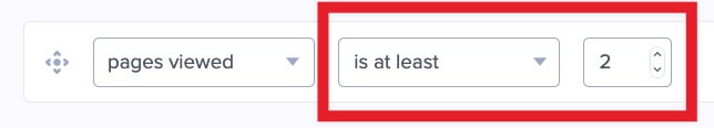 # of pages viewed options. - OptinMonster # of pages viewed options.