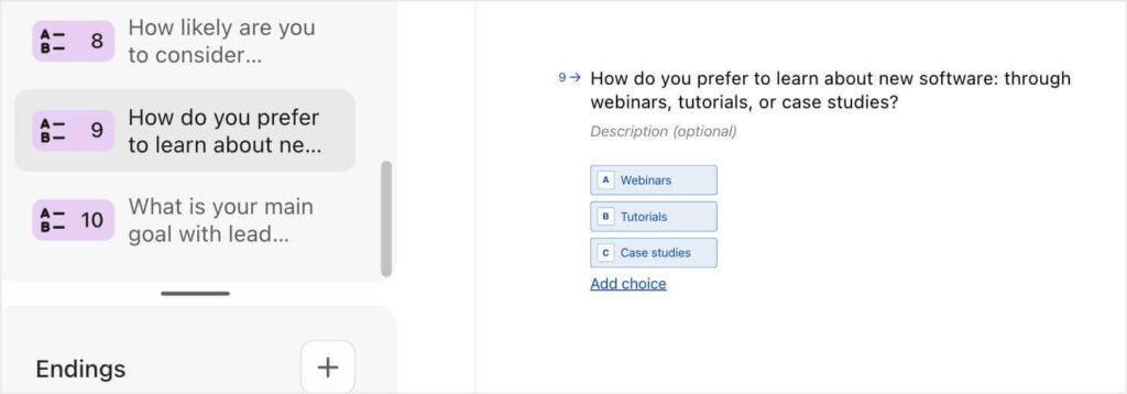 typeforms-ai-online-survey-tool - OptinMonster A lead-qualifying survey created by AI in TrueForm's online survey software