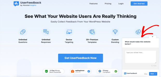 userfeedback homepage - OptinMonster userfeedback homepage