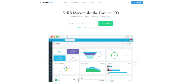 agilecrm-home - OptinMonster Agile CRM - Best CRM For Small Business