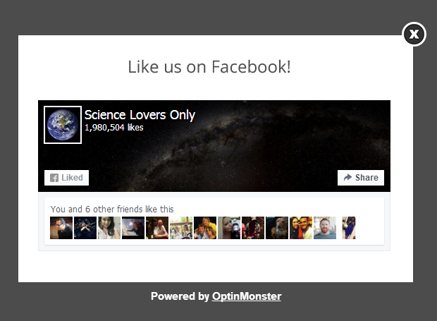 Facebook Like Popup Increase conversions with a Facebook Like Popup