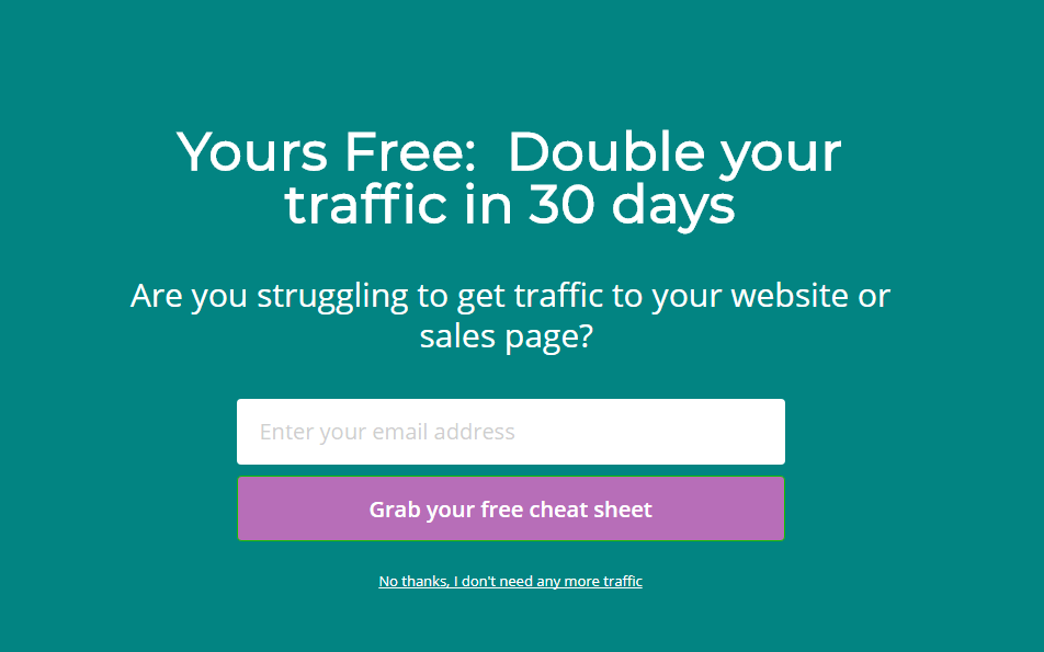 How many popups and ads should you use? A fullscreen optin should be one of them. - OptinMonster repetition marketing example - Lilach Bullock uses a fullscreen welcome mat