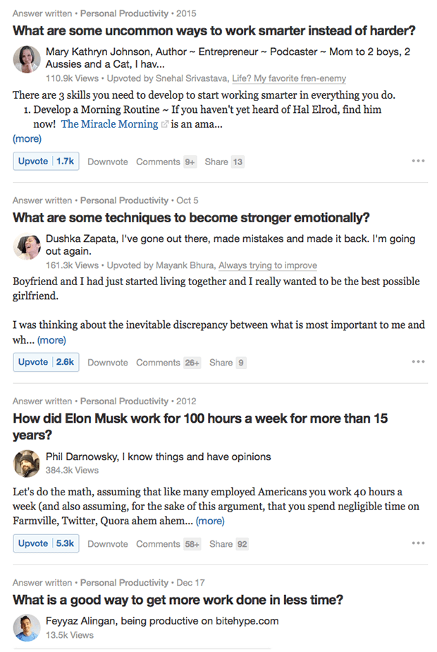 Example questions from Quora Example questions from Quora