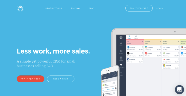 salesflare homepage-min - OptinMonster salesflare CRM - Best CRM For Small Business