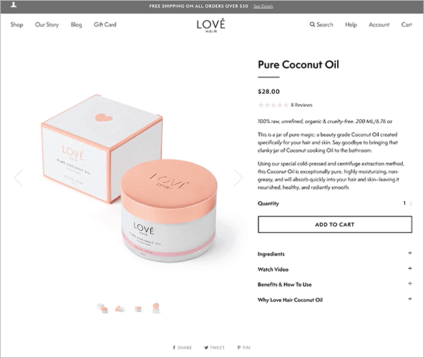 shopify-product-page - OptinMonster Example of a Shopify product page