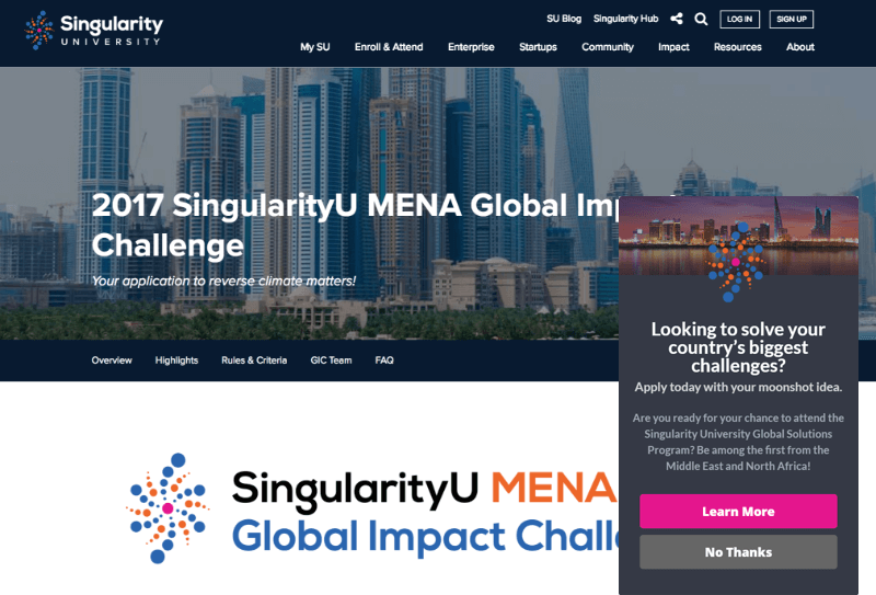 SU_Mena - OptinMonster Singularity used geotargeting to show this campaign only to visitors from the Middle East and North Africa